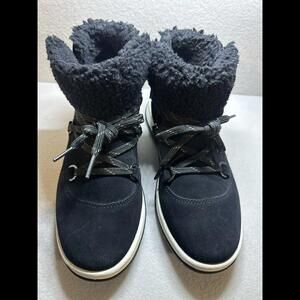 UGG LAKESIDER HERITAGE LACE 1143836 BLACK W‎ SIZE 8 BOOTS
